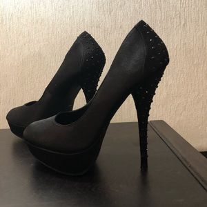 Black studded high heels